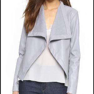 BB Dakota Peppin Vegan Leather Drapey Jacket Blue
